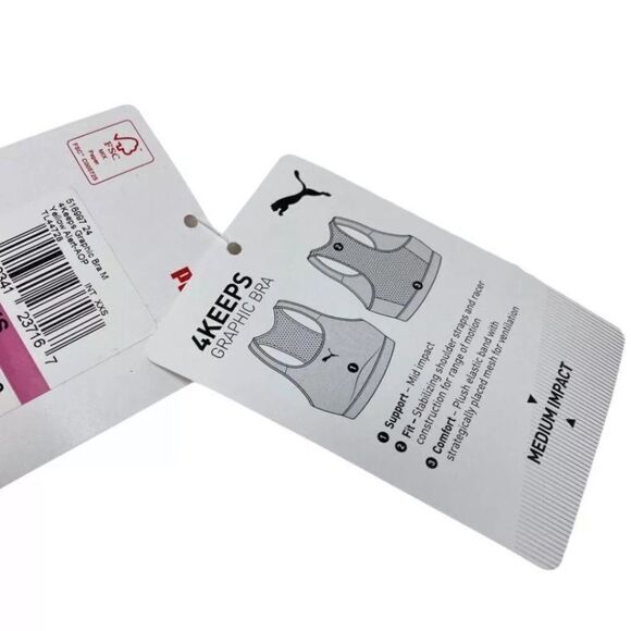 Puma 4Keeps Sports Bra Oceanaire Neon Mid Impact Performance - Picture 4 of 10